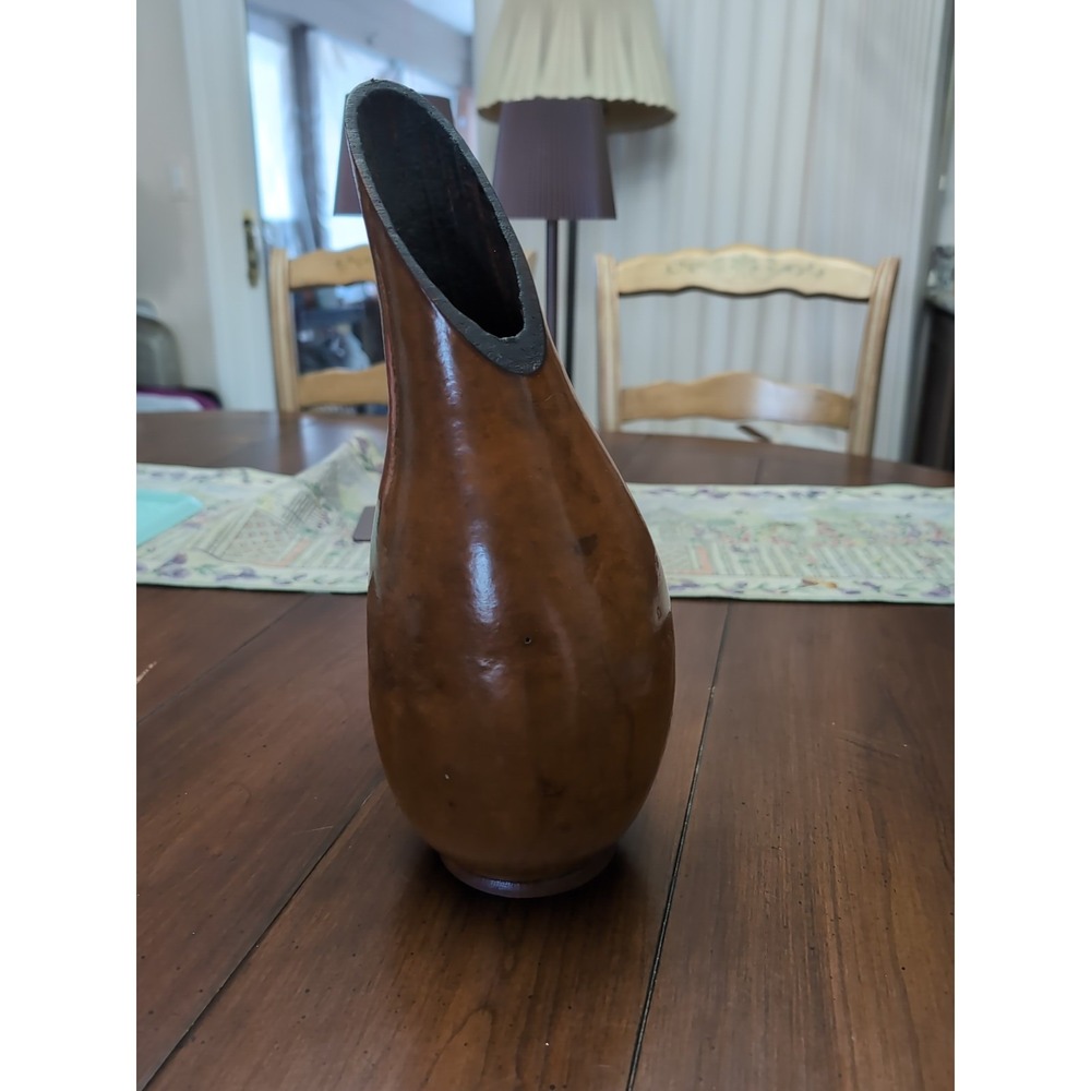 Gourdicopia Meadowbrooke Gourds Rustic Homegrown Autumn Harvest‎ Decor Vase 13"